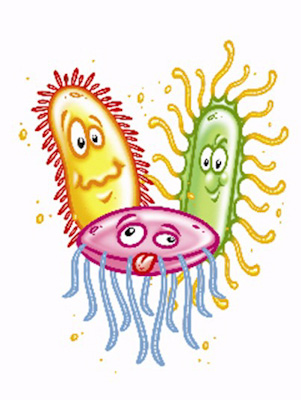 cartoon of pathogens